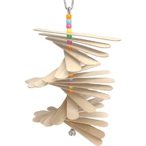 1112 Rainbow Chew Stick - Handcrafted Breakable Turnable Hanging Bird Cage Toy, Bright Colors, Spinning Sticks, Colorful Plastic Beads, Fun for Chewing Beaks & Grabbing Feet