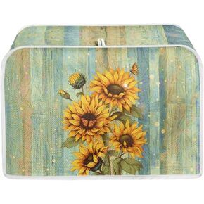 FOR U DESIGNS Toaster Dust Cover 2 Slice,Yellow Sunflowers Print Bread Maker Cover Toasters Covers Washable Stain Resistant Kitchen Small Appliance Cover