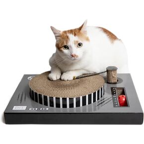 NANDOG Cat Scratcher DJ Turntable - Interactive Scratch Pad for Cats with Durable Construction - Unique DJ Design for Fun Play & Stylish Home Décor