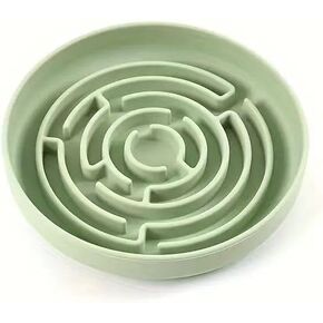 Slow Feeder Dog Bowls Anti-Choking Puzzle Dog Food Bowls Silicone Cat Bowl with Suction Cups, Slow Feeder & Non-Slip Design, Boredom and Anxiety Reducer, Suitable for All Breed Dogs (Grey)
