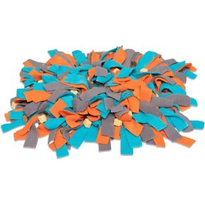 Messy Mutts Round 15" Forage Mat with No-Slip Suction Cups | Snuffle Mat Puzzle for Dogs | Stimulating Sniffing Interactive Puzzle for Dogs