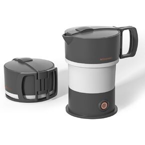 Travel Foldable Electric Kettle, Small Kettle Boiling water, 21 Once Food Grade Silicone, Dark Grey