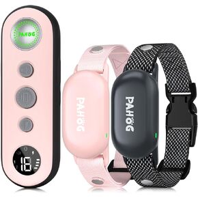 Dog Shock Collar for 2 Dogs (8-120lbs), IPX7 Waterproof Rechargeable Training Collars for Large Medium Small Dogs with 1000FT Remote Range, Beep Vibration Shock - Grey