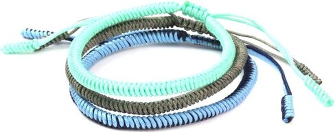 3 Pack Tibetan Monk Lucky Bracelet (Mint, Gray and Light Blue/Navy) in Saudi Arabia