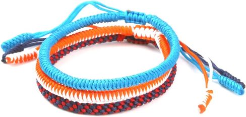 3 Pack Tibetan Monk Lucky Bracelet (Mint, Gray and Light Blue/Navy) in Saudi Arabia