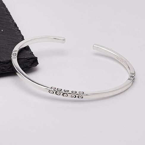 Men's Solid 925 Sterling Silver Bar Bangle Bracelet, Mens Silver Cuff Bangle - Ideal gift for him in Saudi Arabia