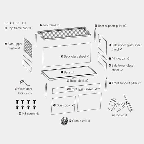 AIICIOO خزان زجاجي للزواحف - 24 × 18 × 18 بوصة نهدم عرض كامل تررم طبيعي لثعبان الحرباء أبو بريص الذرة الإغوانا وحوض السمك السحلية in Kuwait