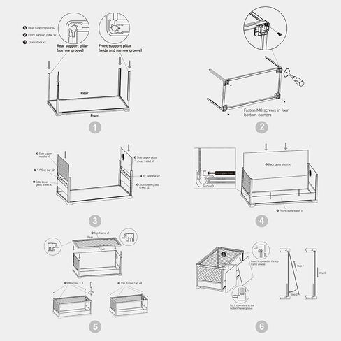 AIICIOO خزان زجاجي للزواحف - 24 × 18 × 18 بوصة نهدم عرض كامل تررم طبيعي لثعبان الحرباء أبو بريص الذرة الإغوانا وحوض السمك السحلية in Kuwait