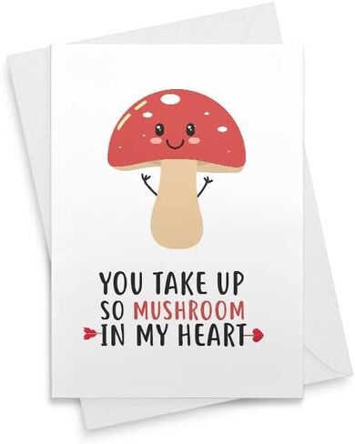 Cute Card - You Take Up So Mushroom In My Heart - Christmas Anniversary Day Birthday Wife Her Girlfriend Friend Husband Boyfriend Him Galentine Mother's Day Valentine's Day Father's Day [00063] in Saudi Arabia