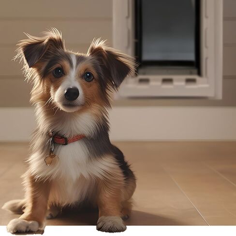 باب الحيوانات الأليفة من Ideal Pet Products Ruff-Weather مع إطار متداخل، متوسط، مقاس 7.25 بوصة × 13 بوصة in Kuwait