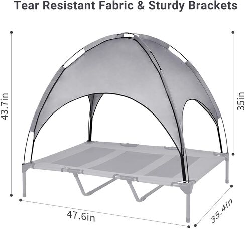Summer Camp Elevated Outdoor Dog Bed Canopy Pet Cot Shade Pet Products for Raised Pet Bed Replacement, X-Large Size in Saudi Arabia