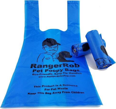 Poopy Bags On Rolls. Premium Dog Waste/Poop Bags, Custom Easy-tie Handles for Large & Small Dogs. Lemon Scented (Dust Free), Larger & Deeper Design, Qty. 120 (on Rolls) in Saudi Arabia