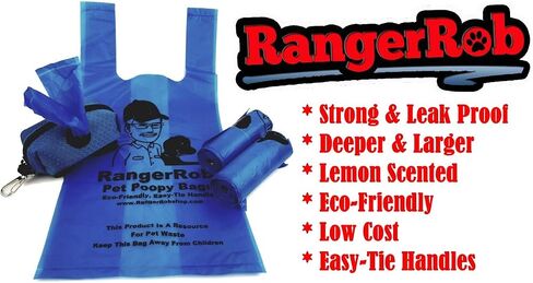 Poopy Bags On Rolls. Premium Dog Waste/Poop Bags, Custom Easy-tie Handles for Large & Small Dogs. Lemon Scented (Dust Free), Larger & Deeper Design, Qty. 120 (on Rolls) in Saudi Arabia