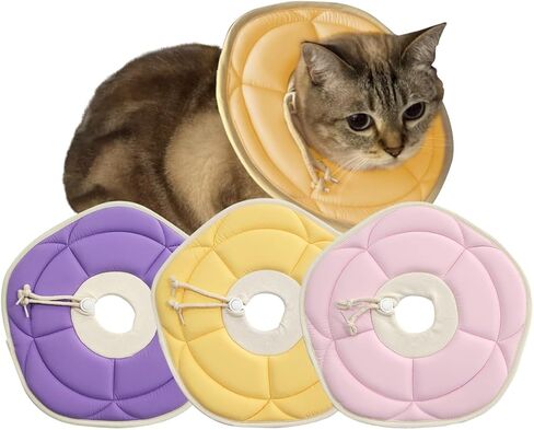 Adjustable Flower Recovery Collar for Dogs and Cats, Soft Comfortable Lightweight, Prevent Licking Wounds, Non-Vision Blocking, Pink,Yellow,Purple (Purple, Small) in Saudi Arabia