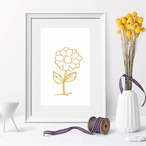 1Sheet Sun Flower Decal,Daisy Flower Birth Month Wildflowers Stickers,Vinyl Boho Floral Car Bumper Decal Gift for Plant Lovers,Women Birthday Wedding Party Classroom Decor|7.5" High (White) in Kuwait