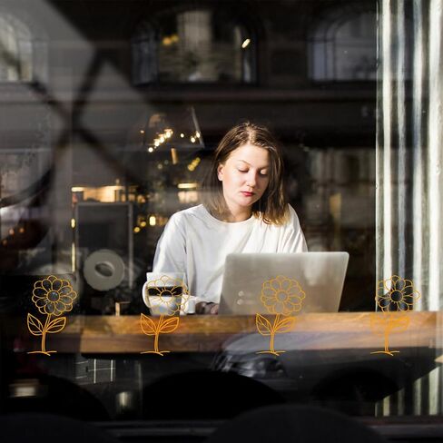 1Sheet Sun Flower Decal,Daisy Flower Birth Month Wildflowers Stickers,Vinyl Boho Floral Car Bumper Decal Gift for Plant Lovers,Women Birthday Wedding Party Classroom Decor|7.5" High (White) in Kuwait