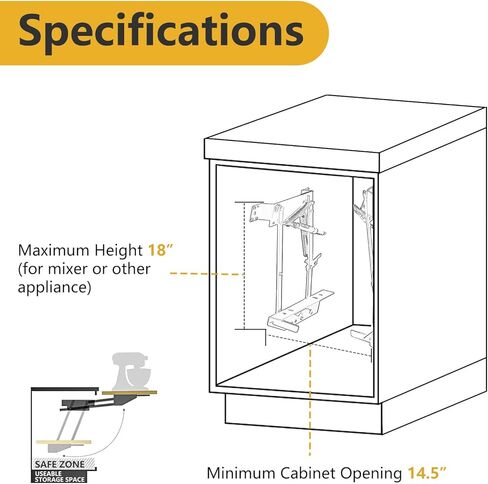 رافعة خلاط أجهزة المطبخ للخزانة، رافعة الأجهزة مع آلية زنبركية ذاتية القفل لأجهزة المطبخ الصغيرة in Kuwait