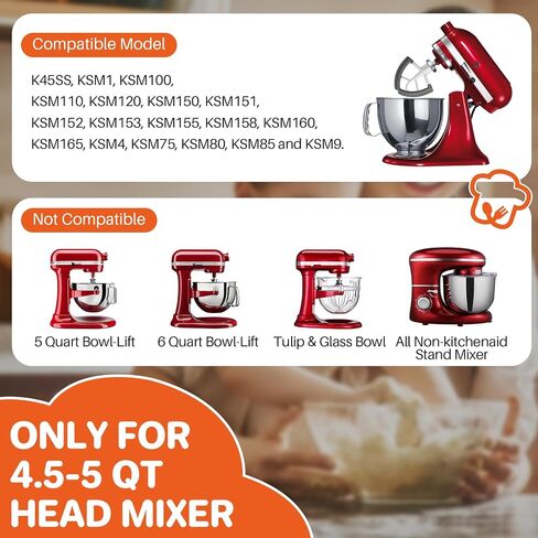 Flex Edge Beater for KitchenAid, 4.5-5 Qt Tilt-Head Stand Mixer Attachments, Flat Beater Paddle with Flexible Silicone Edges Bowl Scraper in Saudi Arabia