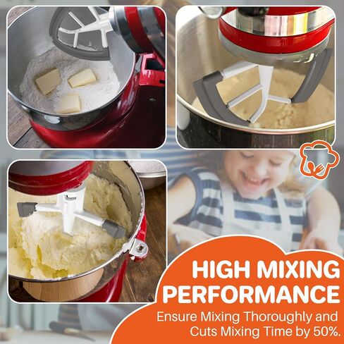 Flex Edge Beater for KitchenAid, 4.5-5 Qt Tilt-Head Stand Mixer Attachments, Flat Beater Paddle with Flexible Silicone Edges Bowl Scraper in Saudi Arabia