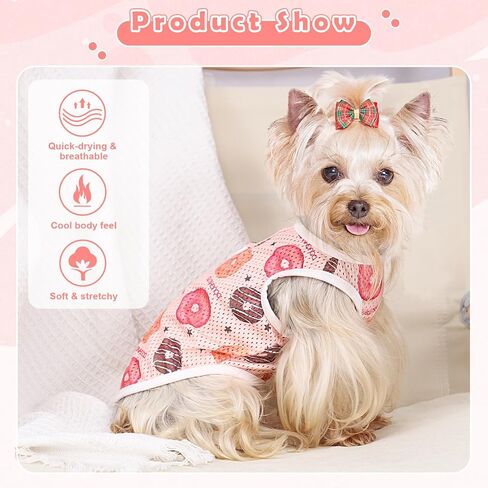 Dog Shirt, Breathable Dog Clothes for Small Dogs Boy Girl, Pet Funny Print Vest, Soft and Light-Weight T Shirts for Puppy, Cat Outfit in Saudi Arabia