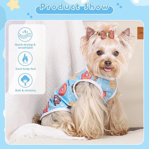 Dog Shirt, Breathable Dog Clothes for Small Dogs Boy Girl, Pet Funny Print Vest, Soft and Light-Weight T Shirts for Puppy, Cat Outfit in Saudi Arabia