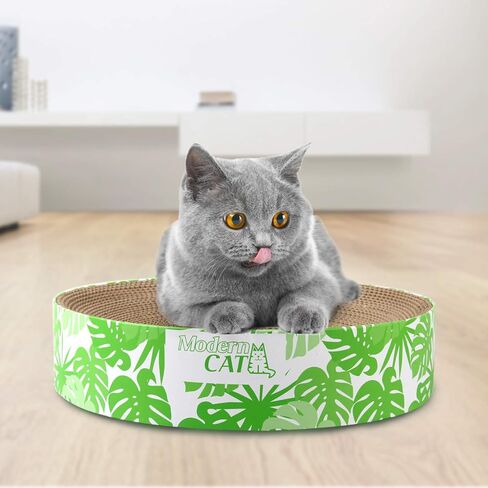 ALL FOR PAWS من الورق المقوى المموج الطبيعي المُعاد تدويره، قطعتان من وسادة خدش القطط المستديرة المتوسطة ولعبة الصالة مع النعناع البري، سرير أريكة للخدش مناسب للقطط للراحة وطحن المخالب واللعب in Kuwait