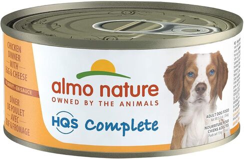 Almo Nature HQS Complete Chicken Dinner with Pineapple & Egg In Gravy, Grain Free, Adult Dog Canned Wet Food, Shredded. in Saudi Arabia