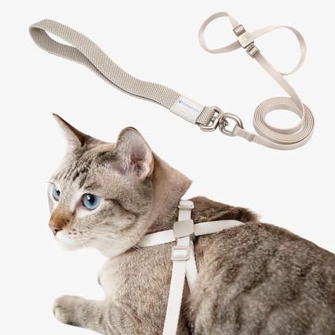 Cat Harness and Leash 2-in-1 - U.S. IDA Bronze Awarding Design, Escape Proof and Anti-Chocking, for Walking and Training, Lighweight for Kitten and Small Large Cat and Puppy(Linen) in Saudi Arabia