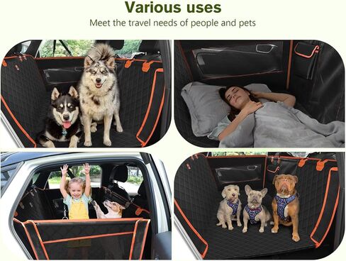 Pecute Back Seat Extender for Dogs, Hard Bottom Dog Car Seat Supports 330lb, Back Seat Extender Sturdy Built-in Iron Pipe, Dog Hammock Bed with Upgraded Side Wings for Car, SUV, Trucks in Saudi Arabia