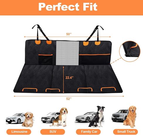 Back Seat Extender for Dogs, Dog Car Seat Cover for Back Seat with Hard Bottom Protector for Pet, Car, Truck, SUV in Kuwait