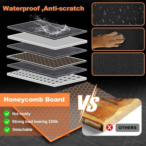 Back Seat Extender for Dogs, Dog Car Seat Cover for Back Seat with Hard Bottom Protector for Pet, Car, Truck, SUV in Kuwait