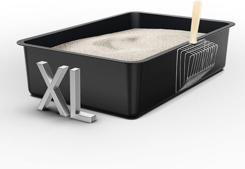 XL Cat Litter Box - Stainless Steel Extra Large Size Cat Litter Box - Never Absorbs Odor, Stains or Rusts - Easy to Clean 24L''×16W''×6H'' in Saudi Arabia