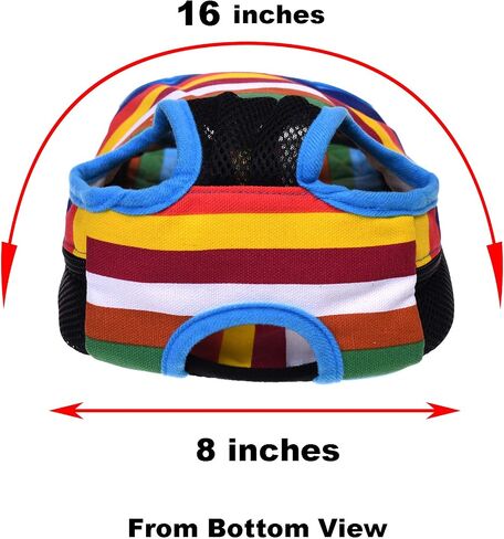 Cosmos Pet Dog Carrier Backpack Pet Dog Cat Legs Out Front Carrier Travel Bag for Traveling Hiking Camping for Small Medium Dogs Cat, Colorful Strip Pattern (Large Size) in Saudi Arabia