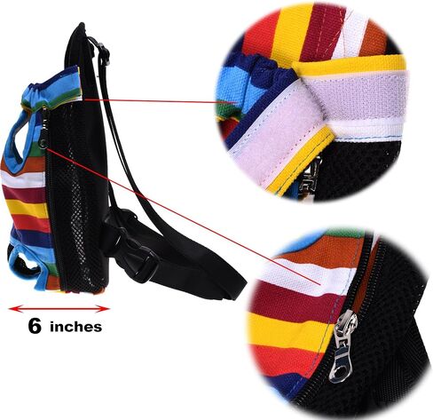 Cosmos Pet Dog Carrier Backpack Pet Dog Cat Legs Out Front Carrier Travel Bag for Traveling Hiking Camping for Small Medium Dogs Cat, Colorful Strip Pattern (Large Size) in Saudi Arabia
