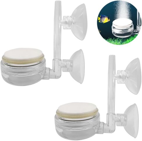 2 قطعة حوض السمك حجر الهواء خزان الأسماك نانو فقاعة الحجر عدة مع صمام التحكم وكأس الشفط هادئ حوض السمك الناشر للزراعة المائية in Kuwait