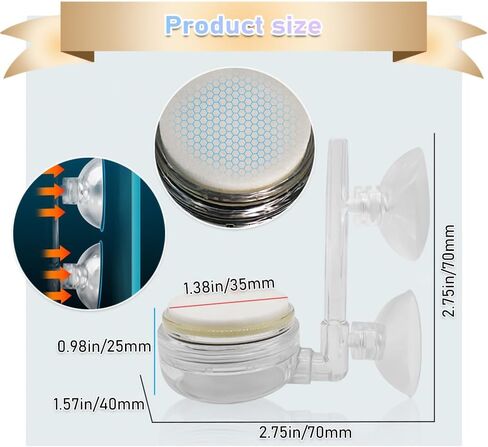 2 قطعة حوض السمك حجر الهواء خزان الأسماك نانو فقاعة الحجر عدة مع صمام التحكم وكأس الشفط هادئ حوض السمك الناشر للزراعة المائية in Kuwait