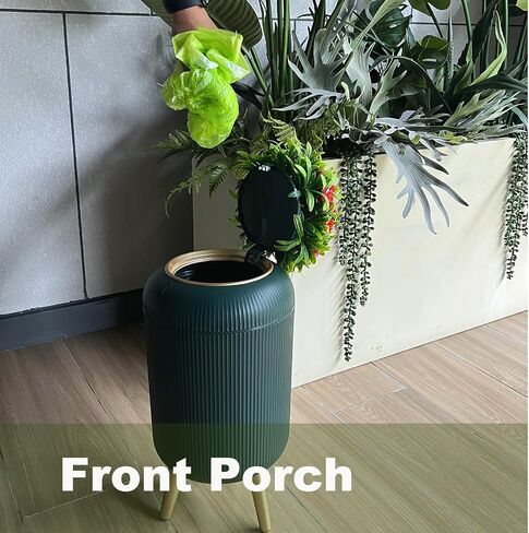 Dog Poop Trash Can Outside - 2.5 Gal Outdoor Poop Garbage Can - Small Pet Waste Container with Lid - Front Porch, Backyard, Waste Bin for Dog Poop - Plant Styled Dog Poop Bucket - Green in Saudi Arabia