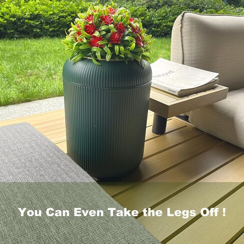 Dog Poop Trash Can Outside - 2.5 Gal Outdoor Poop Garbage Can - Small Pet Waste Container with Lid - Front Porch, Backyard, Waste Bin for Dog Poop - Plant Styled Dog Poop Bucket - Green in Saudi Arabia