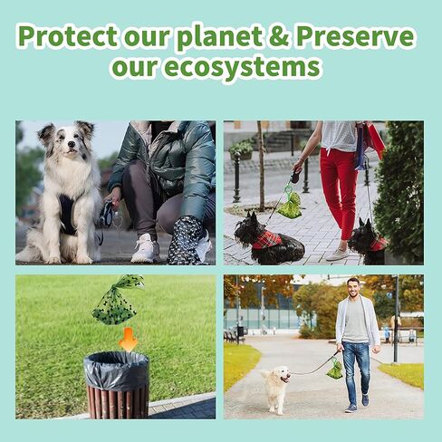 أكياس فضلات الكلاب من UIRIO قابلة للتحلل بيولوجيًا - أكياس معطرة بسمك 270 كيسًا للكلاب - أكياس قابلة للتحلل للكلاب مانعة للتسرب - 18 لفة و15 كيس نفايات لكل لفة in Kuwait