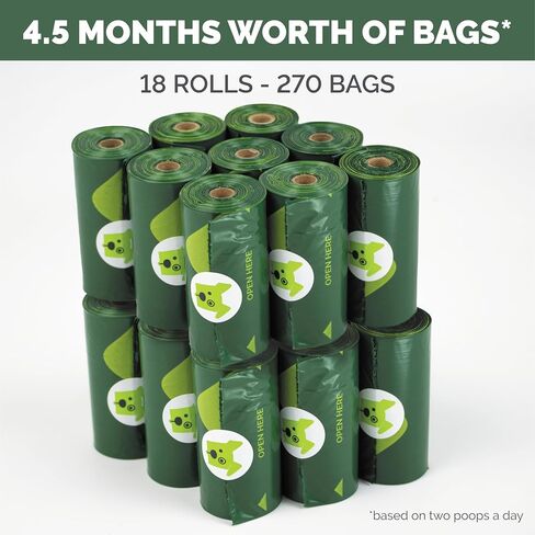 Dog Poop Bags - Dispenser-Friendly, Leak-Proof Waste Bags for Dogs, Pack contains 9 rolls with 15 bags each in Saudi Arabia
