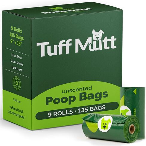 Dog Poop Bags - Dispenser-Friendly, Leak-Proof Waste Bags for Dogs, Pack contains 9 rolls with 15 bags each in Saudi Arabia