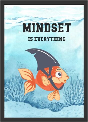Wowsweet-Mindset is Everything، ملصق فني جداري تحفيزي للمنزل، هدية مكتب لديكور ملهم لرجال الأعمال، اقتباس إيجابي لتحسين الذات (8X10 بوصة) in Kuwait