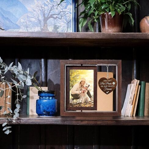 Pet Memorial Gifts for Dogs Cats, Memorial Picture Frame Gifts for Loss of Pets, Dog Sympathy Bereavement Remembrance Rotating Wooden Picture Frame Picture Frame (A) in Saudi Arabia