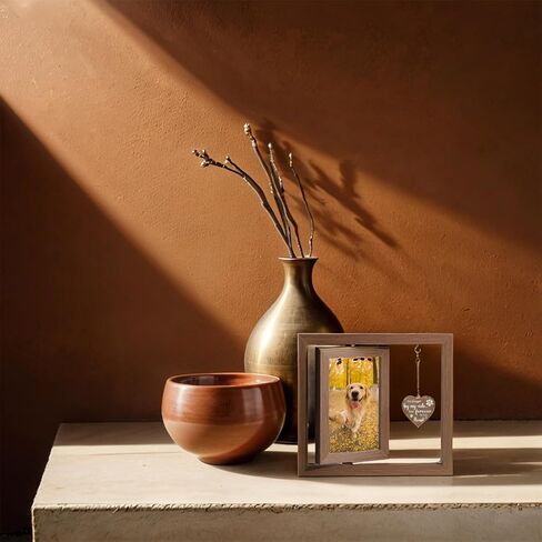 Pet Memorial Gifts for Dogs Cats, Memorial Picture Frame Gifts for Loss of Pets, Dog Sympathy Bereavement Remembrance Rotating Wooden Picture Frame Picture Frame (A) in Saudi Arabia