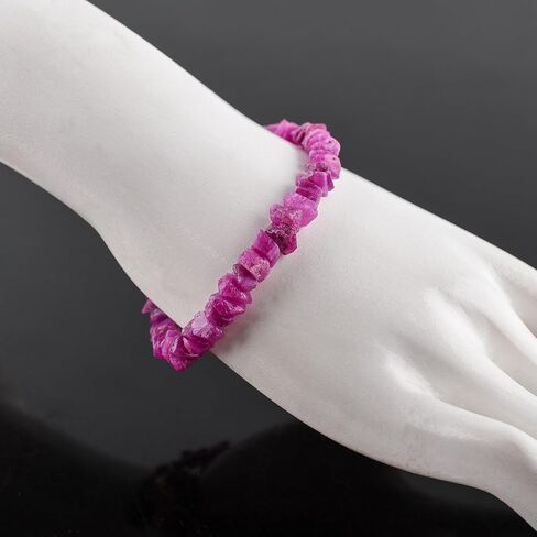 Ruby Bracelets Birthday Gifts For Women Gemstone Beads Rough Stones Jewelry, July Birthstone Crystals Healing Stones 14k Gold Plating 925 Sterling Silver 8 inch in Saudi Arabia