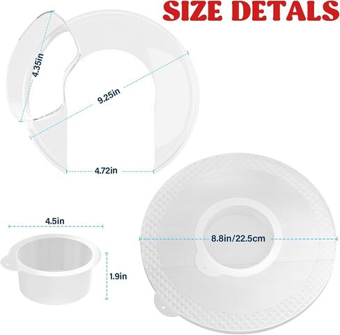 5QT Mixer Bowl Cover and Pouring Shield for KitchenAid 5 Quart Tilt-Head Stand Mixers and kitchen Aid Mixing Bowl, Secure Fit Splatter Guard and Cover Perfect for Kitchenaid Stainless Steel Bowl in Saudi Arabia