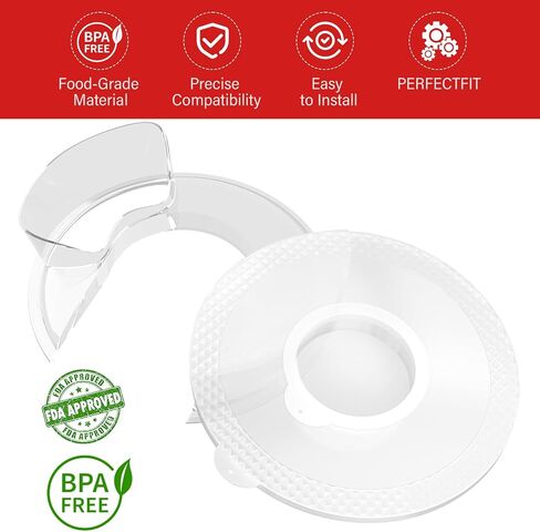 5QT Mixer Bowl Cover and Pouring Shield for KitchenAid 5 Quart Tilt-Head Stand Mixers and kitchen Aid Mixing Bowl, Secure Fit Splatter Guard and Cover Perfect for Kitchenaid Stainless Steel Bowl in Saudi Arabia