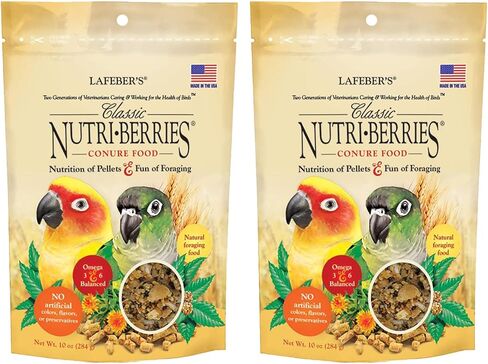 LAFEBER'S Classic Nutri-Berries Conure Food, Made with Non-GMO and Human-Grade Ingredients, for Conures (Classic 10 oz Pack of 2) in Saudi Arabia