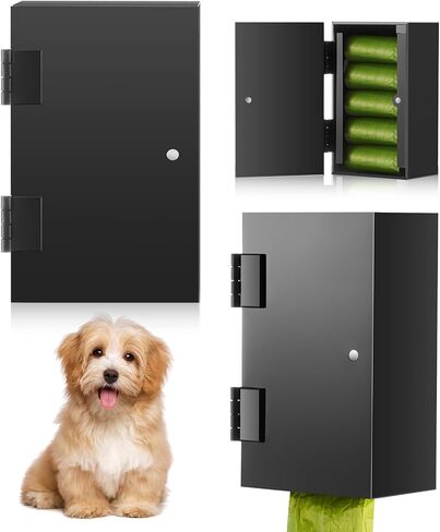 2 Pcs Dog Poop Bag Dispenser Black Pet Waste Bag Dispenser Station Acrylic Dog Poop Bag Holder Wall Mount Poop Bags Storage Outdoor Container for Indoors and Outdoors (Dispenser Only) in Saudi Arabia