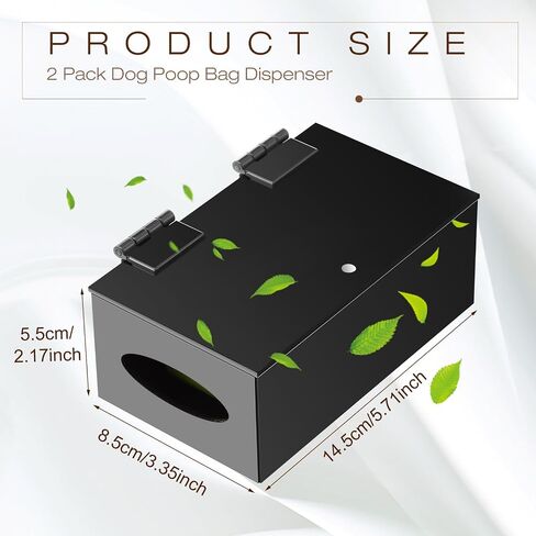 2 Pcs Dog Poop Bag Dispenser Black Pet Waste Bag Dispenser Station Acrylic Dog Poop Bag Holder Wall Mount Poop Bags Storage Outdoor Container for Indoors and Outdoors (Dispenser Only) in Saudi Arabia